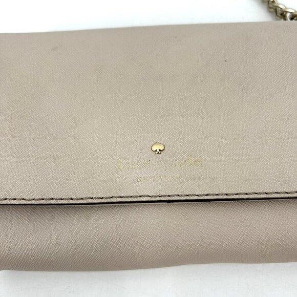 KATE SPADE *Flawed* Cream Brynn Crossbody Leather Small Flap Purse Bag - Picture 4 of 10